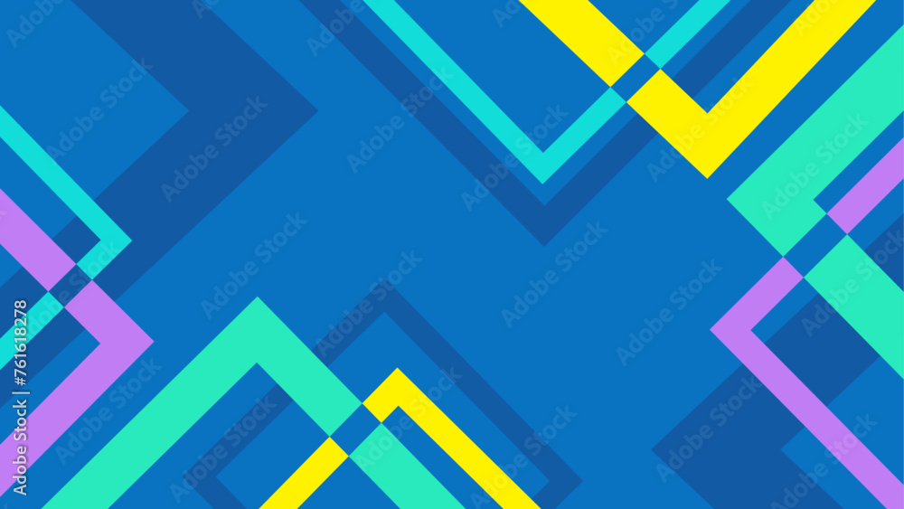 Aufkleber blue background with colorful triangle shapes vector design