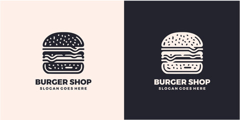 Burger shop logo vector design
