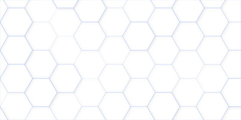 Vector banner design, white background with hexagon pattern. Abstract design with modern connect hexagons. Vector illustration - obrazy, fototapety, plakaty