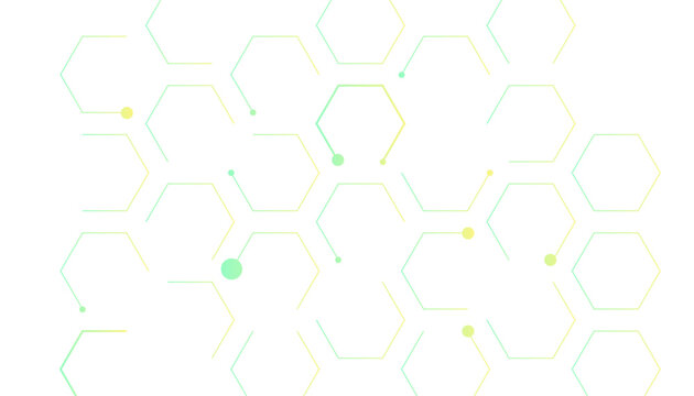 Vector banner design, white background with hexagon pattern. Abstract background with green hexagon structure