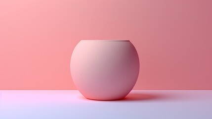 Minimalist Product Showcase: 3D Clay Business Icon on Pink Pastel Gradient Backdrop