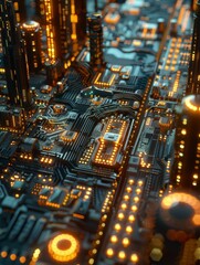 Close Up of Computer Circuit Board