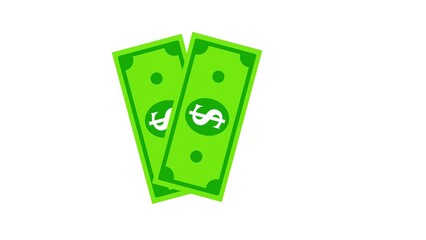 Beautiful illustration of dollar notes isolated on plain white background