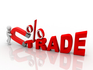 3d rendering business trade concept