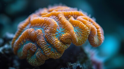Underwater Symphony: A Closer Look at Brain Coral, generative ai