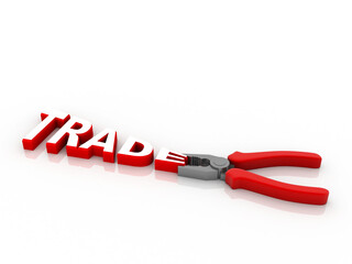 3D illustration business trade concept