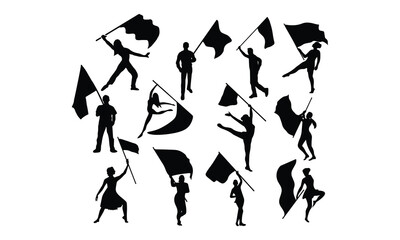 Color guard  Silhouette, Cut File, cutting files, printable design, Clipart