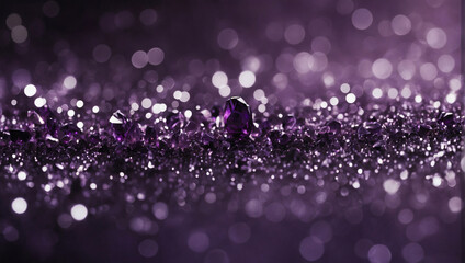 Amethyst purple glitter bokeh texture background, radiating regal elegance and mystique.