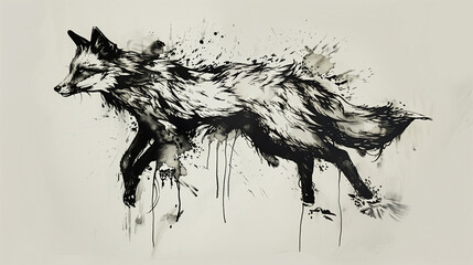 Wolf tribal painting