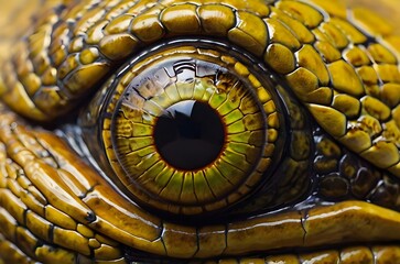 Photograph of a reptile snake eye background