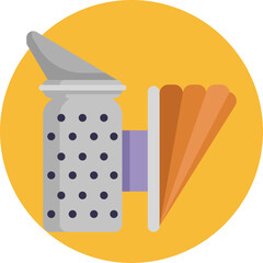 The 'Smoker' icon in the Beekeeping category depicts a traditional tool used by beekeepers to calm bees during hive inspections, emitting cool smoke to pacify the colony. - obrazy, fototapety, plakaty