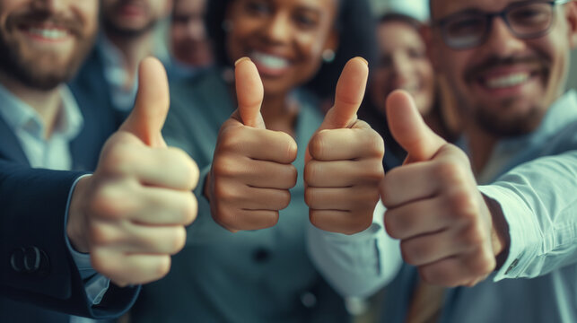 close up of business colleagues making ok sign