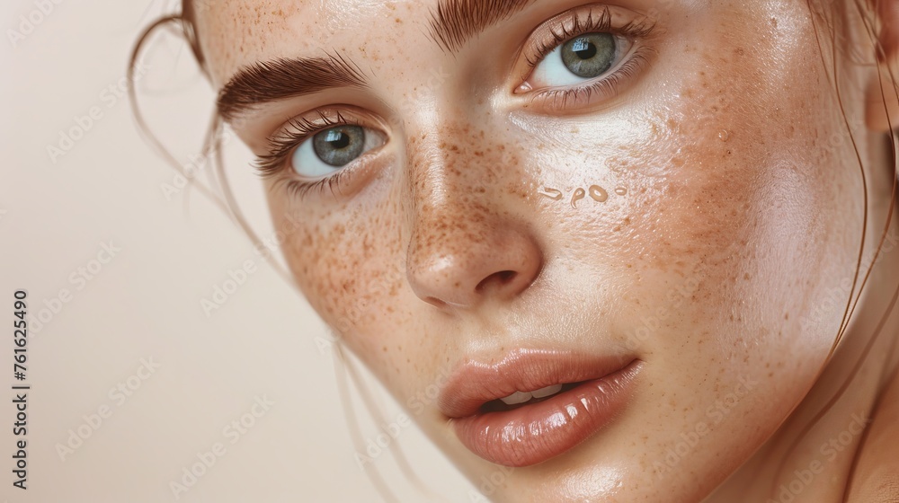 Poster a model displaying the benefits of using exfoliants for smoother skin texture ai generated illustrat