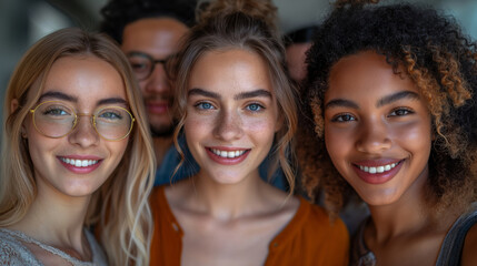 closeup of young group of diverse business students - 761626007