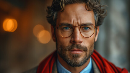 portrait of handsome businessman wearing glasses - 761626018