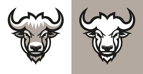 Bull colored head logo icon 009
