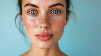 A person displaying the results of a skincare regimen with a smooth complexion     AI generated illustration - obrazy, fototapety, plakaty