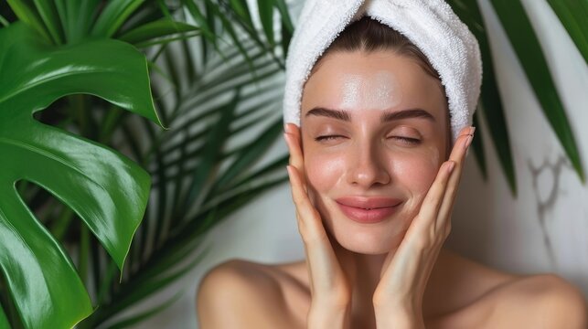 A person displaying the benefits of using natural remedies for skincare     AI generated illustration