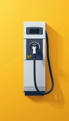 Electric Vehicle Charging Station on Yellow