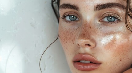A portrait demonstrating the benefits of using mineral-based skincare     AI generated illustration