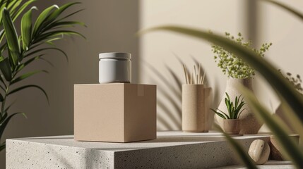A product box mockup for presenting packaging designs     AI generated illustration