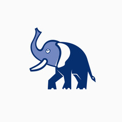 Minimalist logo of blue elephant