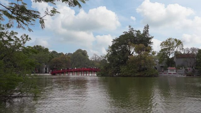 Ngoc Son Temple on the Hoan Kiem lake in Hanoi