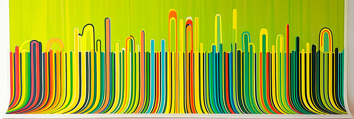 Bunte Linien, Wellen und Formen. Bunte Kunst mit positiver Wirkung.