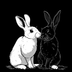 Black and White Rabbits