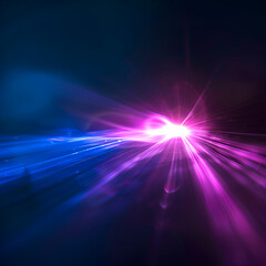 flashes, lights and sparks. Abstract purple lights, abstract lens flare purple light over black background, Generative Ai