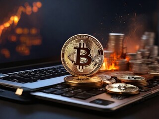 money and laptop Bitcoin 2