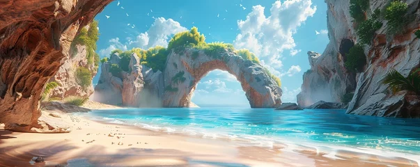 Tuinposter Arch formation in a wild beach © Coosh448