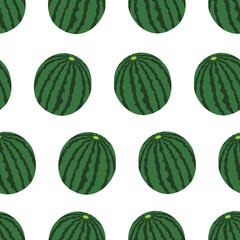 Cute sliced watermelon seamless pattern illustration.