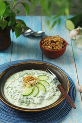 A traditional dish of Bulgarian cuisine - Snezhanka salad	