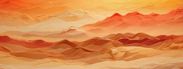 An abstract background resembling the fiery sands of a desert, with shades of yellow, orange, and coral. The color gradient adds depth and dimension to the design.