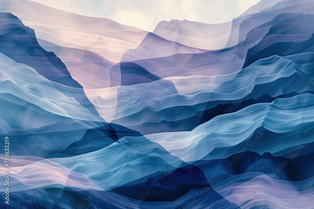 Poster surreal colorful abstract landscape inspired by grand canyon. abstract colorful background image. cr
