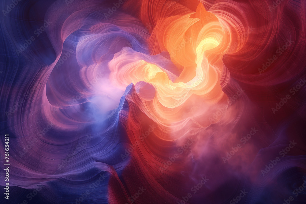 Poster misty canyon. surreal colorful landscape inspired by grand canyon. abstract colorful background imag