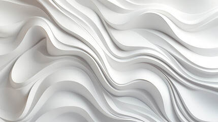 Opulent Elegance: Abstract White Waves and Subtle Gold Accents in Luxurious Background