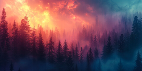 Solitary tree bathed in sunset glow amidst vibrant flowers and dramatic clouds - obrazy, fototapety, plakaty