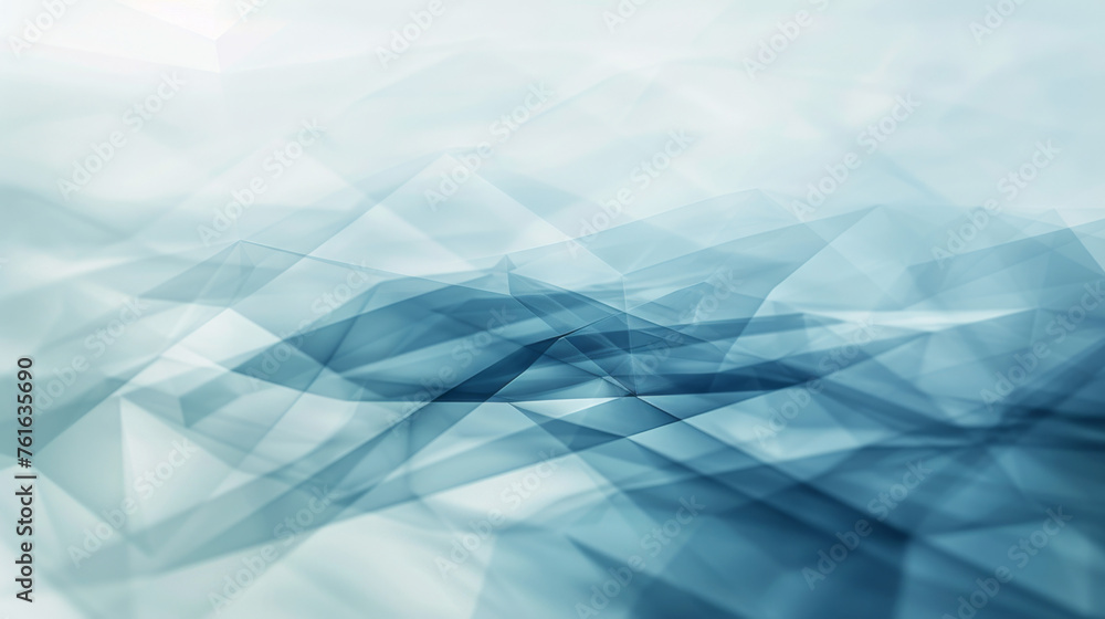 Poster soft focus image of blue polygons creating a tranquil geometric pattern