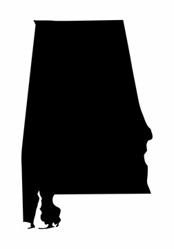 Alabama silhouette map