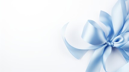 Abstract blue ribbon on a light background. Texture. A place for the text.