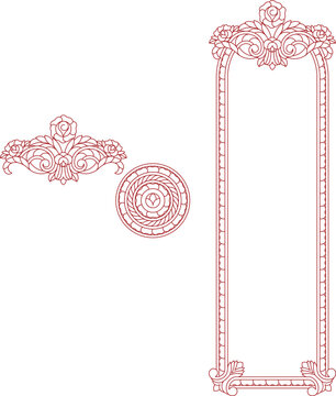 Fototapeta Frames with hearts.Retro stickers for designs and inscriptions.Vector illustration.