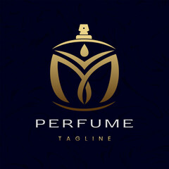 Letter M Perfume Logo Design, Elegant Luxury Scent Initial Logo