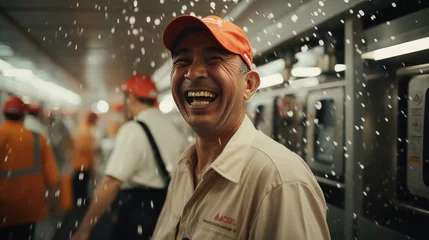 Poster Man in Orange Hat Laughing © umar