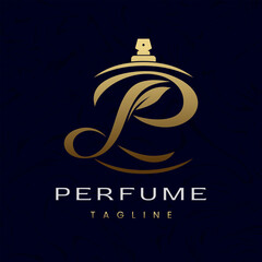 Letter P Perfume Logo Design, Elegant Luxury Scent Initial Logo