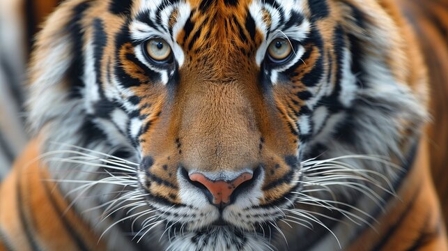 Close up Tiger on black background