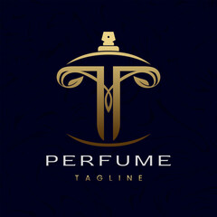Letter T Perfume Logo Design, Elegant Luxury Scent Initial Logo