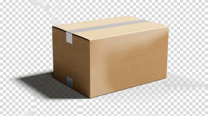 box isolated, cardboard box warehouse mockup, png file of isolated cut out object with shadow on transparent background