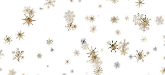 Whirling Snowflakes: Enthralling 3D Illustration of Falling Festive Snow Crystals
